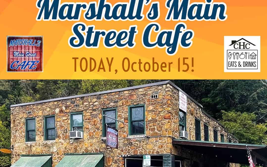 Partnering with Marshall’s Main Street Cafe in October!